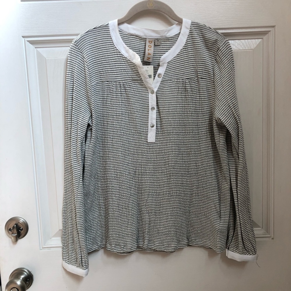 NWT Anthropologie striped Henley button top